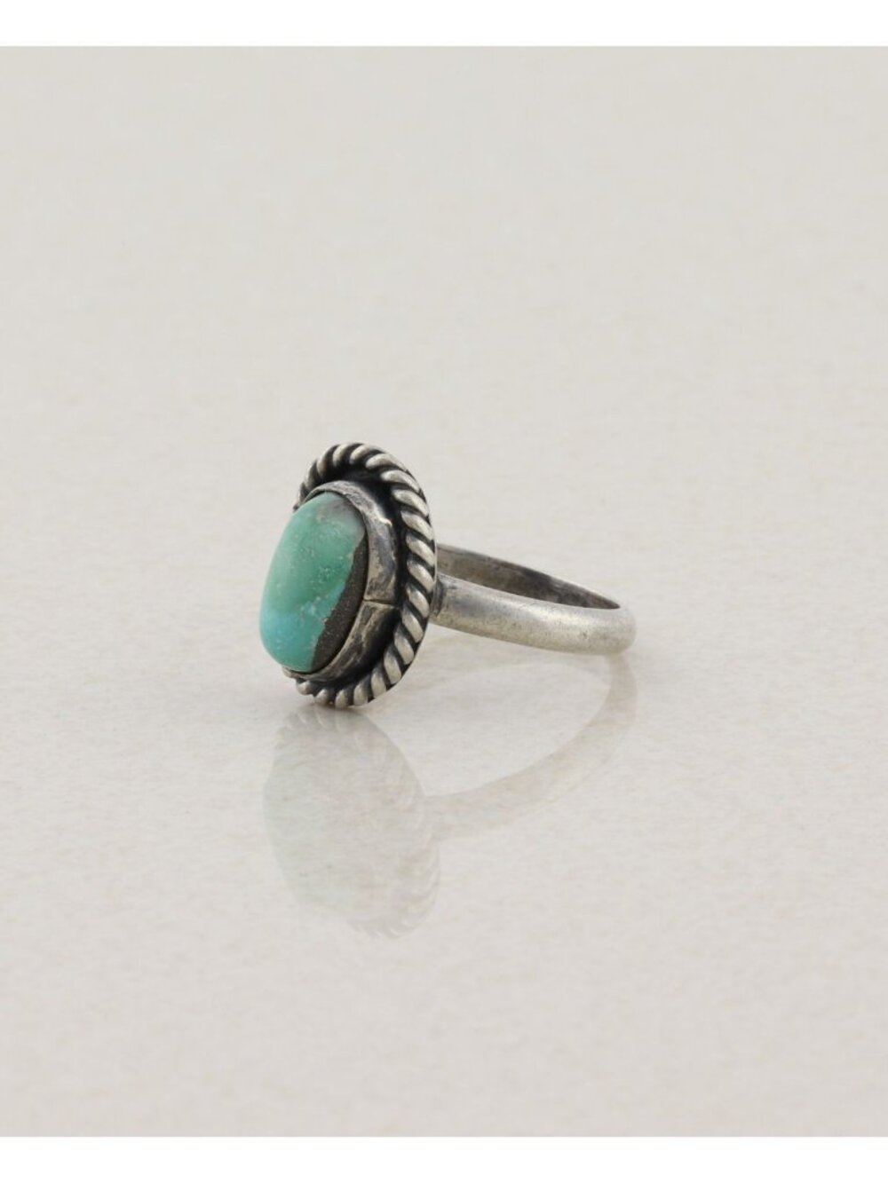 Sterling Silver Natural Turquoise Ring Size 5 1/2 Woman Teen Child Pinky - Picture 6 of 6